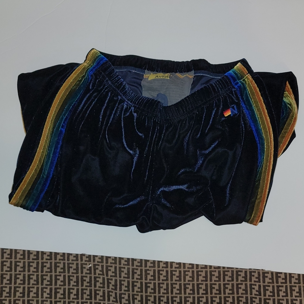 Aviator Nation Size Xl velour velvet sweatpants extra large RARE blue green Pant - Picture 3 of 12